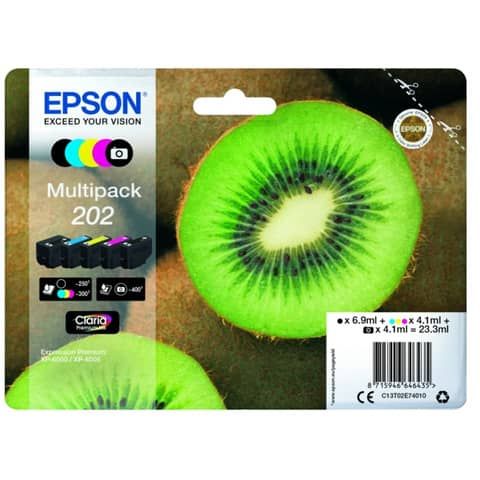 Epson Multipack 202 - Confezione da 5 - nero, giallo, ciano, magenta, nero per …