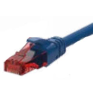 PATCH CORD U/UTP CAT.6 4X2X26AWG CONDUTTORE A TREFOLO GUAINA PVC BLU 0.5M