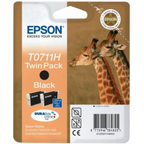Epson T0711 Twin Pack - Confezione da 2 - 22.2 ml - alta capienza - nero - orig…