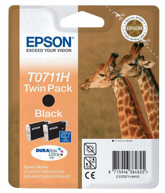 Epson T0711 Twin Pack - Confezione da 2 - alta capienza - nero - originale - bl…