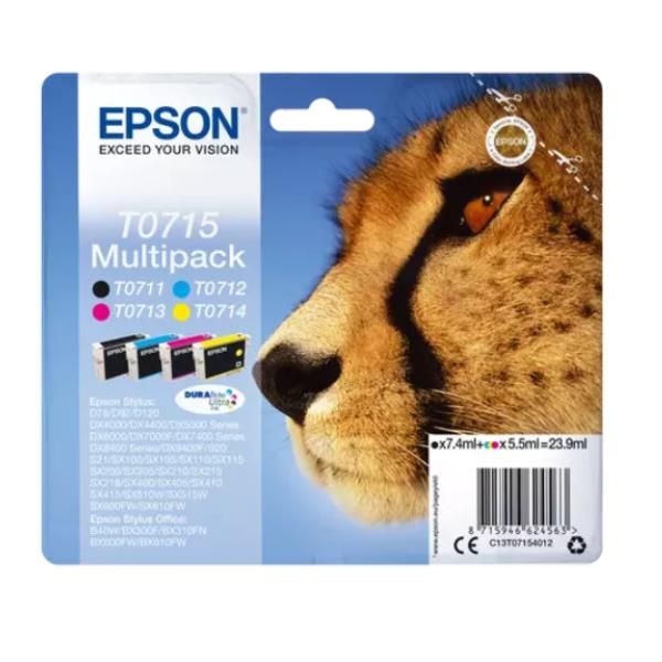 Epson T0715 Multipack - Confezione da 4 - 23.9 ml - nero, giallo, ciano, magent…