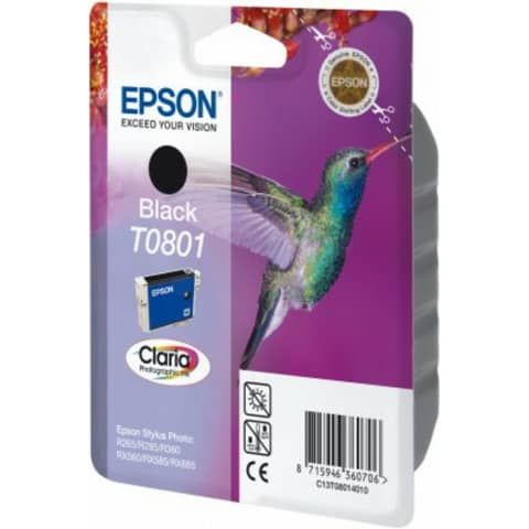 Epson T0801 - 7.4 ml - nero - originale - blister - cartuccia d'inchiostro - pe…