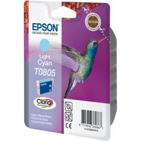 Epson T0805 - 7.4 ml - cyan chiaro - originale - blister - cartuccia d'inchiost…