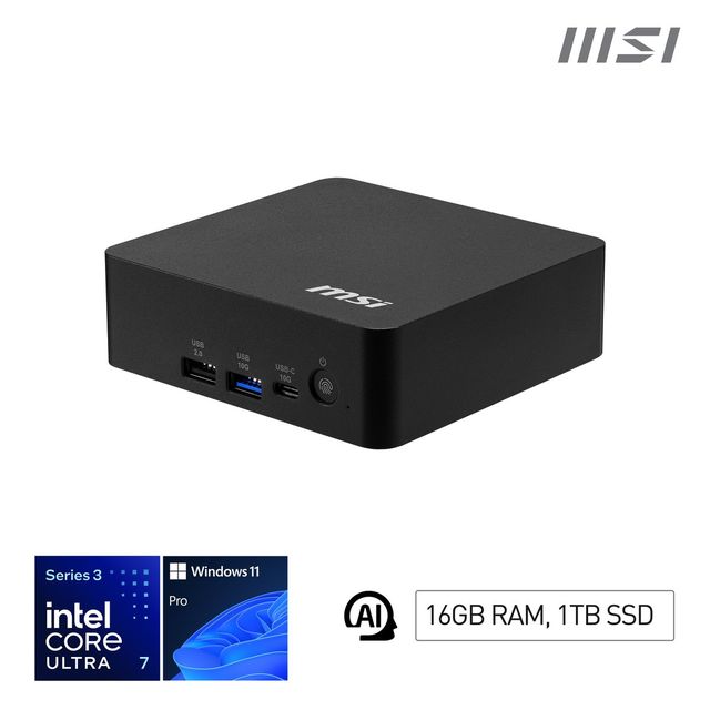 PC MSI CUBI NUC U7 3 16G 1TB W11P U7-355 SSD M.2 DDR5 WIFI7 VESA