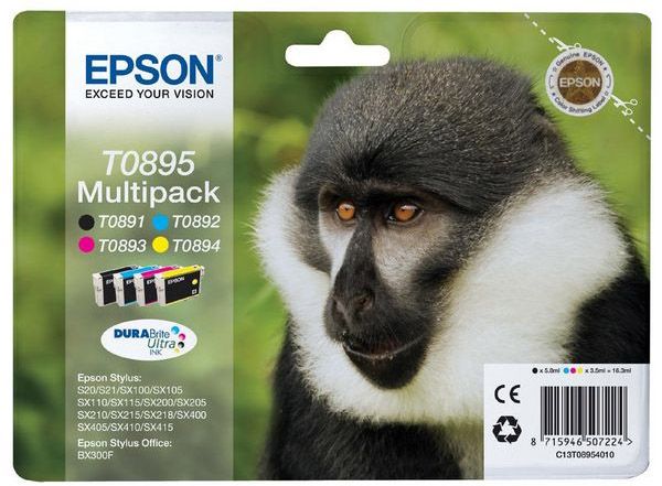 Epson T0895 Multipack - Confezione da 4 - nero, giallo, ciano, magenta - origin…