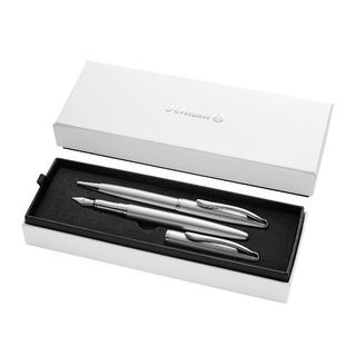PELIKAN JAZZ NOBLE ELEGANCE SET PENNA STILOGRAFICA E PENNA A SFERA FUSTO ARGENT…