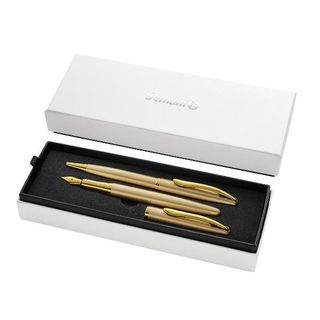 PELIKAN JAZZ NOBLE ELEGANCE SET PENNA STILOGRAFICA E PENNA A SFERA FUSTO ORO IN…