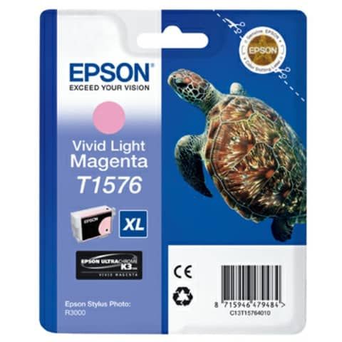 Epson T1576 - 25.9 ml - magenta chiaro Vivid - originale - blister - cartuccia …