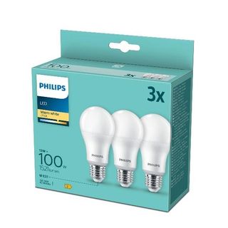 PHILIPS LAMPADINA LED E27 100W 13 W 2700K LUCE CALDA CONF 3 Pz