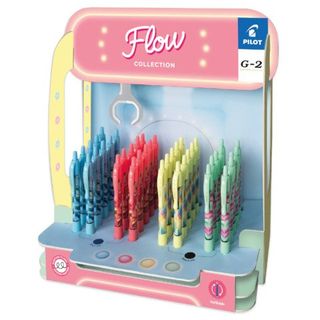 PILOT G-2 FLOW ESPOSITORE PENNA ROLLER A SCATTO TRATTO 0.7 mm FUSTO COLORI ASSO…