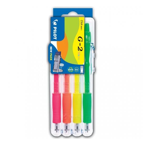 PILOT G-2 NEON PENNA A SFERA TRATTO 0.4 mm INCHIOSTRO GEL COLORI ASSORTITI CONF…