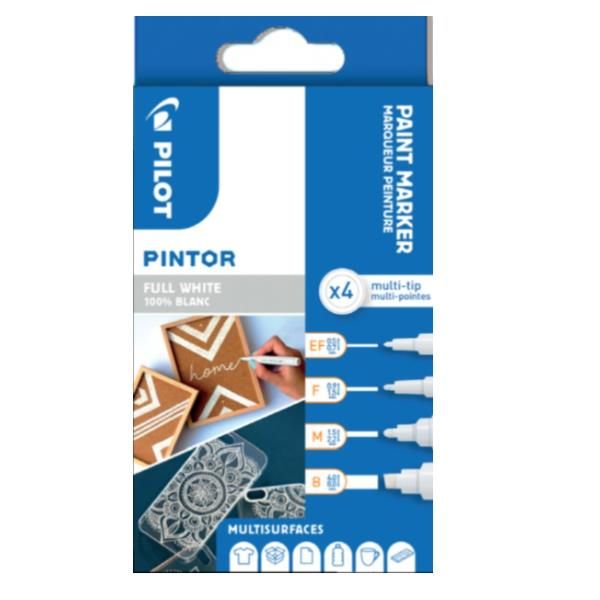 PILOT PINTOR MARCATORI PUNTE ASSORTITE BIANCO CONF 4 Pz.