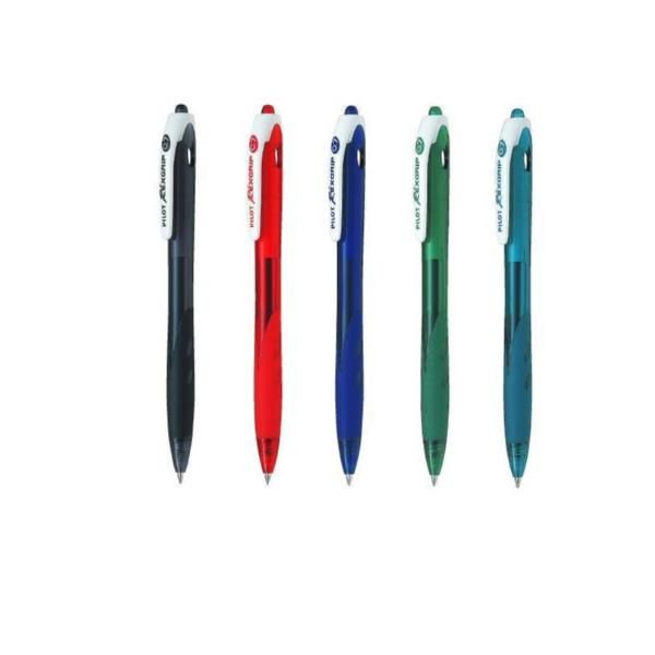 PILOT REXGRIP BEGREEN PENNA A SFERA INCHIOSTRO ROSSO PUNTA FINE FUSTO TRASPAREN…