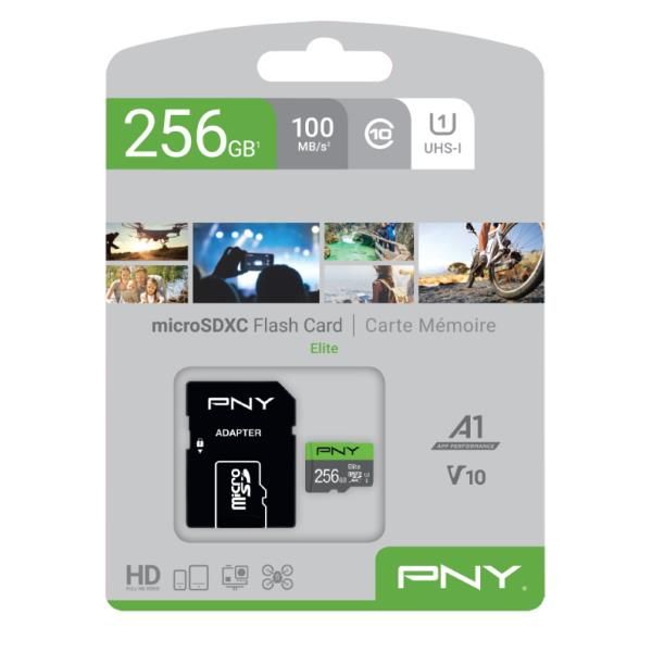 PNY Elite - Scheda di memoria flash - 256 GB - A1 / Video Class V10 / UHS Class…