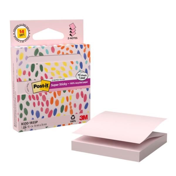 POST-IT RECYCLED Z-NOTES 76X76-ROSA