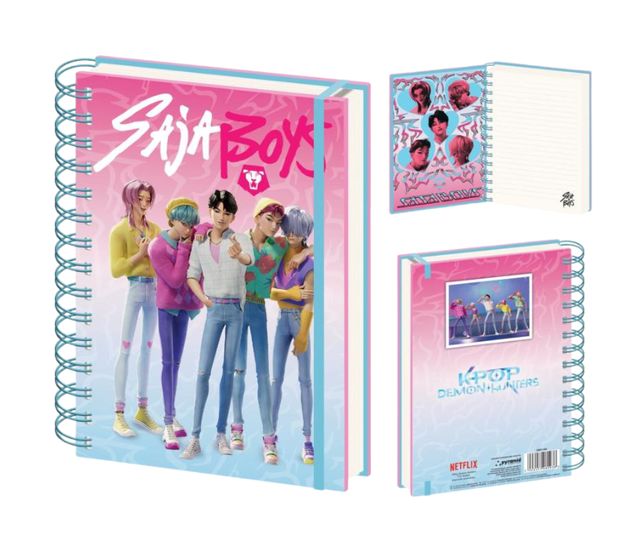 PREORDINE KPOP DEMON HUNTERS - NOTEBOOK SPIRALATO CON ELASTICO A5 A RIGHE *FINE…