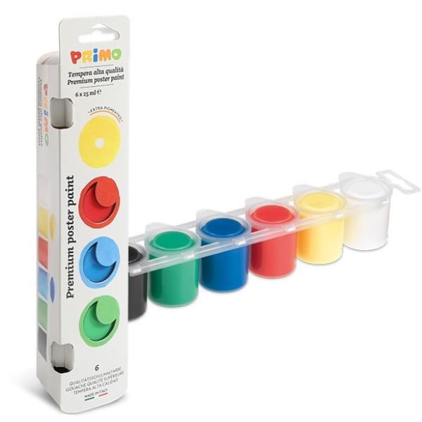 PRIMO 6 COLORI TEMPERA PASTELLO DA 25ML