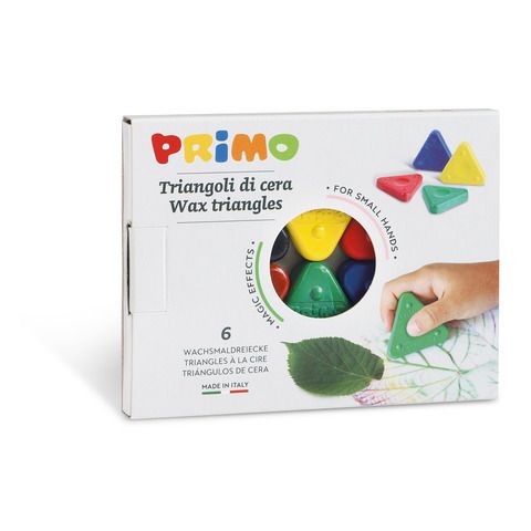 PRIMO TRIANGOLI DI CERA COLORI ASSORTITI CONF 6 Pz.