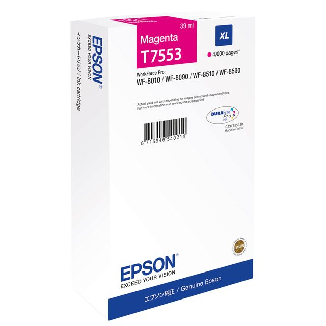 Epson T7553 - 39 ml - XL - magenta - originale - scatola - cartuccia d'inchiost…