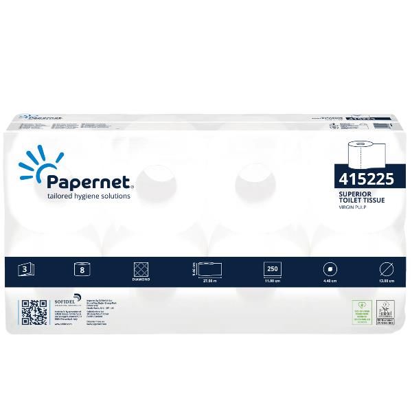 Papernet - Carta igienica - 905 g - pura cellulosa - 250 fogli - rotolo - 27.5 …