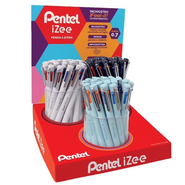 Penna a sfera iZee - 4 colori - Pentel - expo 36 pezzi