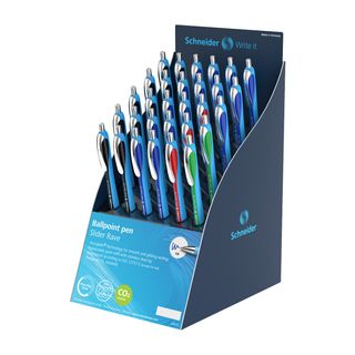 Penna sfera Slider Rave - colori assortiti (blu/nero/rosso/verde) - Schneider -…