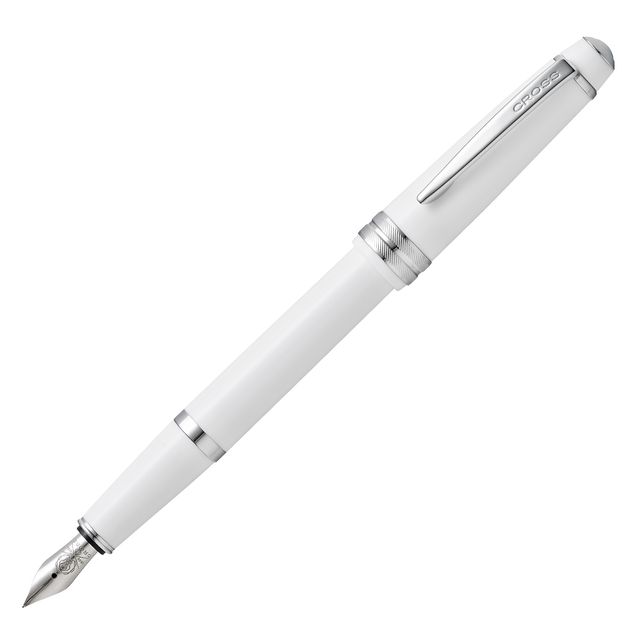 Penna stilografica Bailey Light - punta M - fusto bianco/cromo - Cross