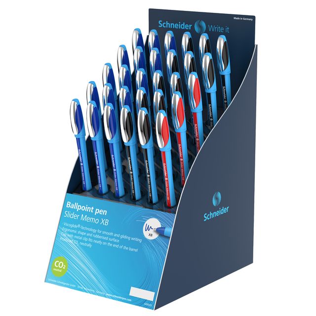 Penne a sfera Slider Memo XB - blu/nero/rosso assortiti - Schneider - expo 30 p…