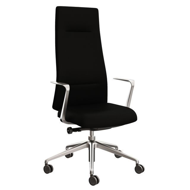 Poltrona direzionale c/bracc Bull BUA in ecopelle nero
