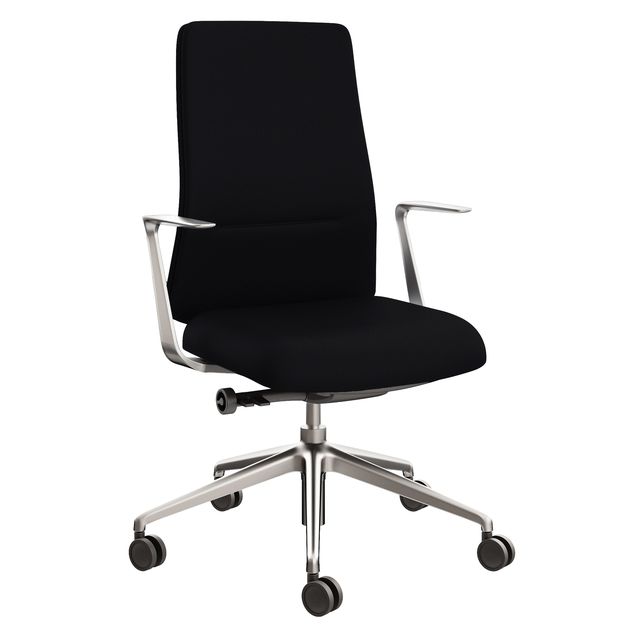 Poltrona direzionale c/bracc Bull BUB in ecopelle nero