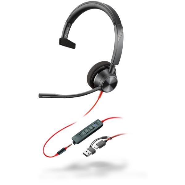 Poly Blackwire 3315 - Blackwire 3300 series - cuffie con microfono - over ear -…