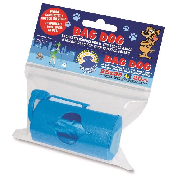 Porta sacchetti + rotolo sacchi igienici profumati Peter Pan Plast Bag Dog conf…
