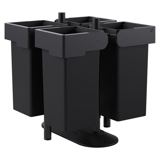 Portarifiuti quadruplo su base con contenitori 73+73+73+73lt Stilcasa