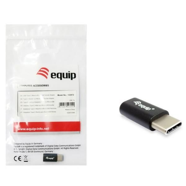Equip - Adattatore USB - USB-C (M) a Micro-USB Tipo B (F) - USB 2.0