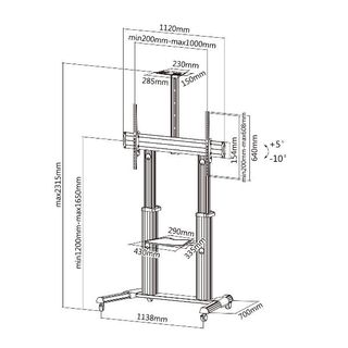Equip Pro - Carrello - per TV LCD - plastica, Alluminio, acciaio - nero, argent…