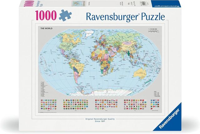 Ravensburger Puzzle 1000 PC illustrated - Mappamondo politico 12000065