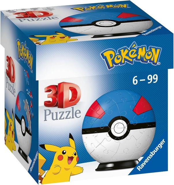 Ravensburger Puzzle 3D - Puzzleball 54 pc Pokeball blu 11265