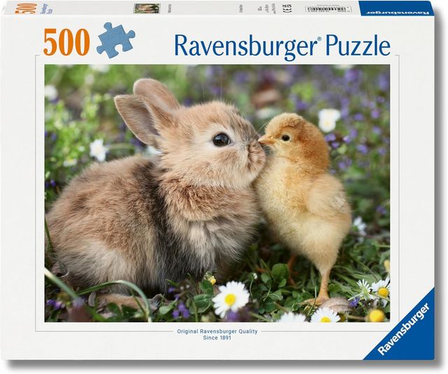 Ravensburger Puzzle 500 PC - Puppies Collection: coniglietto e pulcino