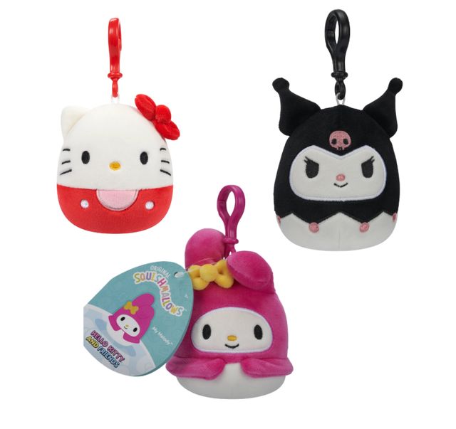 Rei Toys Squishmallows Personaggi Clip On HELLO KITTY AND FRIENDS 10 cm in CDU …