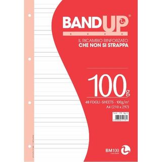 Ricambi forati rinforzati BandUP A4 100gr 40fg 1 rigo BM