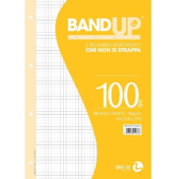 Ricambi forati rinforzati BandUP A4 100gr 40fg 5mm BM