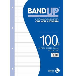 Ricambi forati rinforzati BandUP A4 100gr 40fg rigo di 3a BM