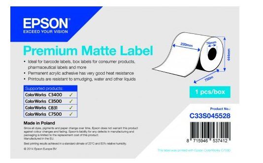 S045528 PREM.MATTE LABEL 220MMX750M