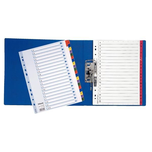 Esselte - Divisorio - 10 parti - prestampato: A-Z - per A4 - con schede - multi…