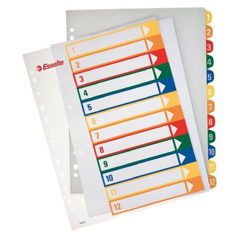 Esselte - Divisorio - 12 parti - prestampato: 1-12 - per A4 Maxi - con schede (…