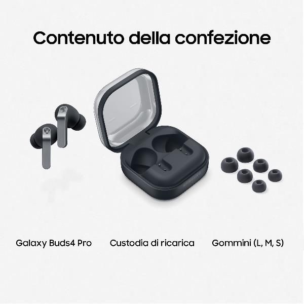 SAMSUNG R640 GALAXY BUDS4 PRO AURICOLARI BLUETOOTH 6.1 TWS CORPO IN METALLO ALT…