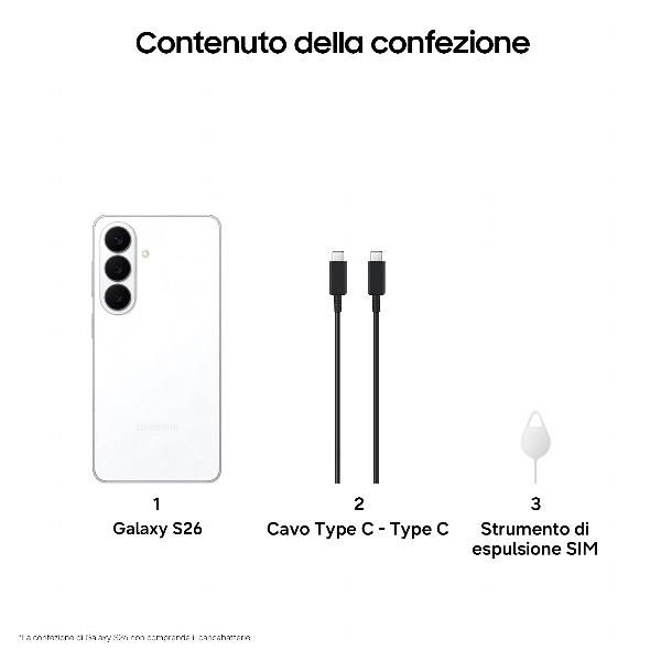 SAMSUNG S942 GALAXY S26 AI 5G DUAL SIM 6.3" OCTA CORE 256GB RAM 12GB 5G ITALIA …