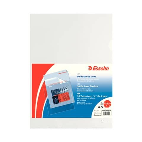 Esselte De Luxe - Cartella a L - per A4, 220 x 300 mm - trasparente (pacchetto …