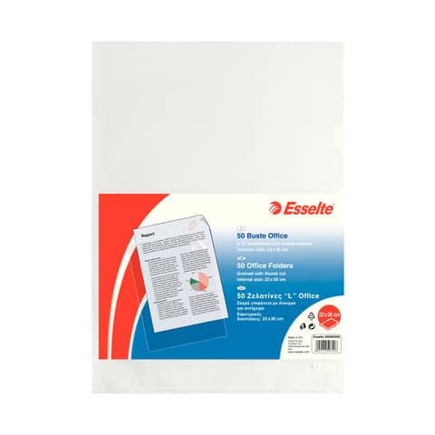 Esselte Office - Cartella a L - per A4 - trasparente (pacchetto di 50)