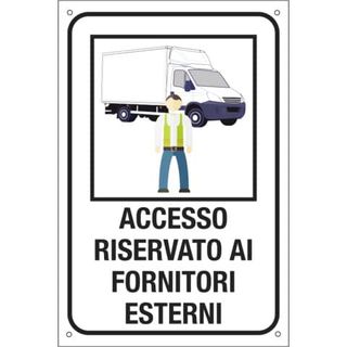Etichetta - ''Accesso riservato ai fornitori esterni'' - 20x30 cm - Cartelli Se…